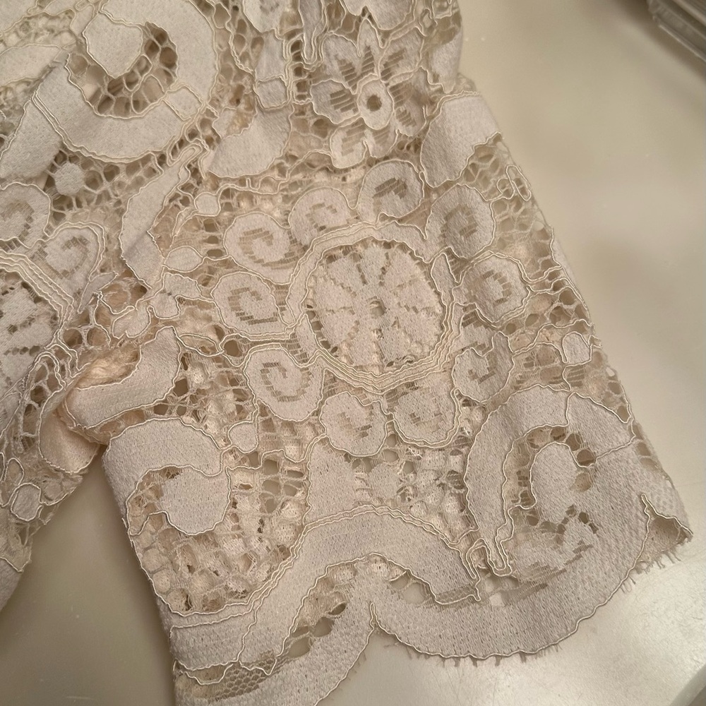 Nanette Lepore Short Sleeve Bone Top with Bow on the Back - Picture 7 of 9